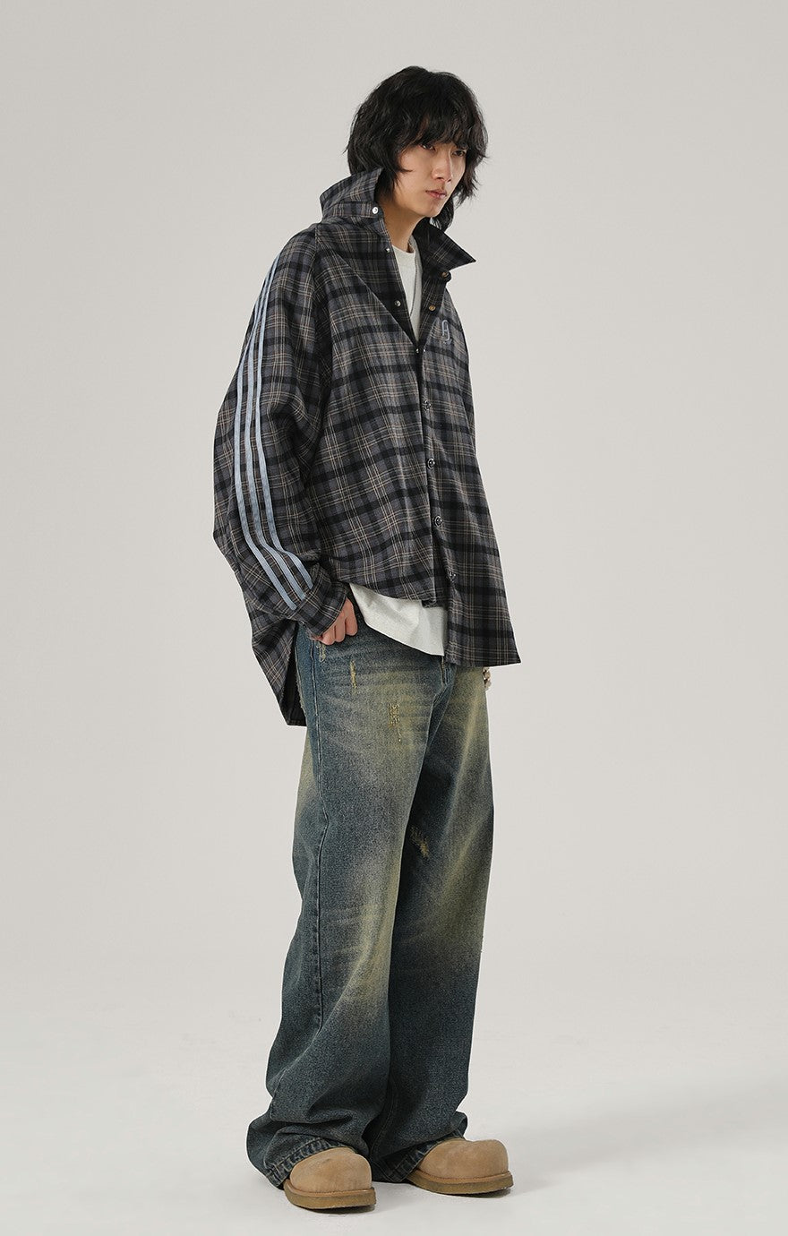 JHYQ Vintage Striped Flannel Shirt