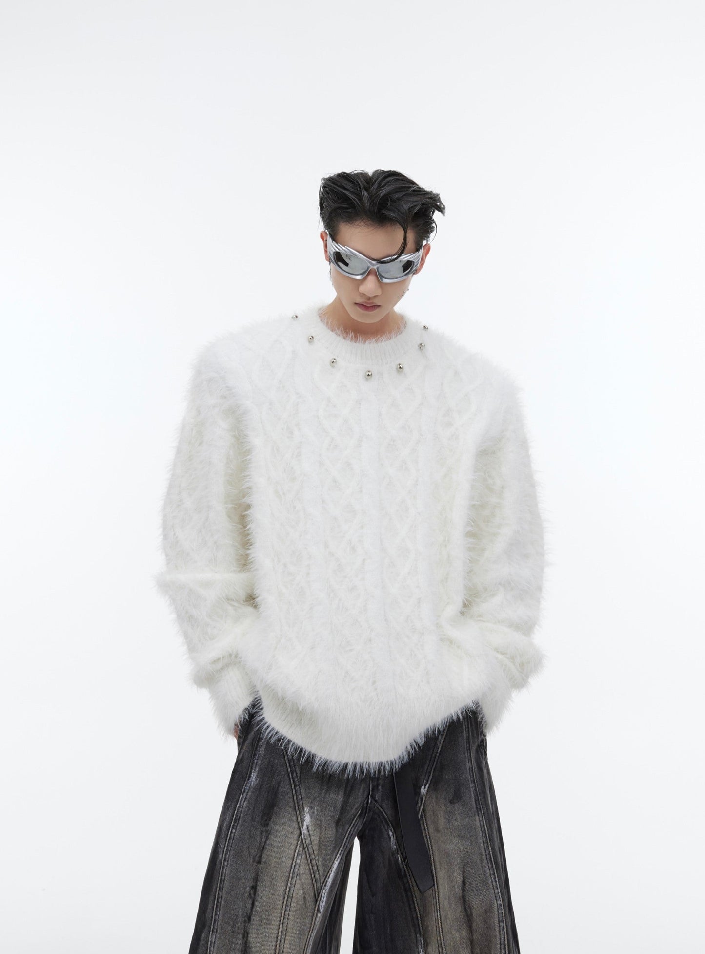 CulturE Studded Neckline Sweater