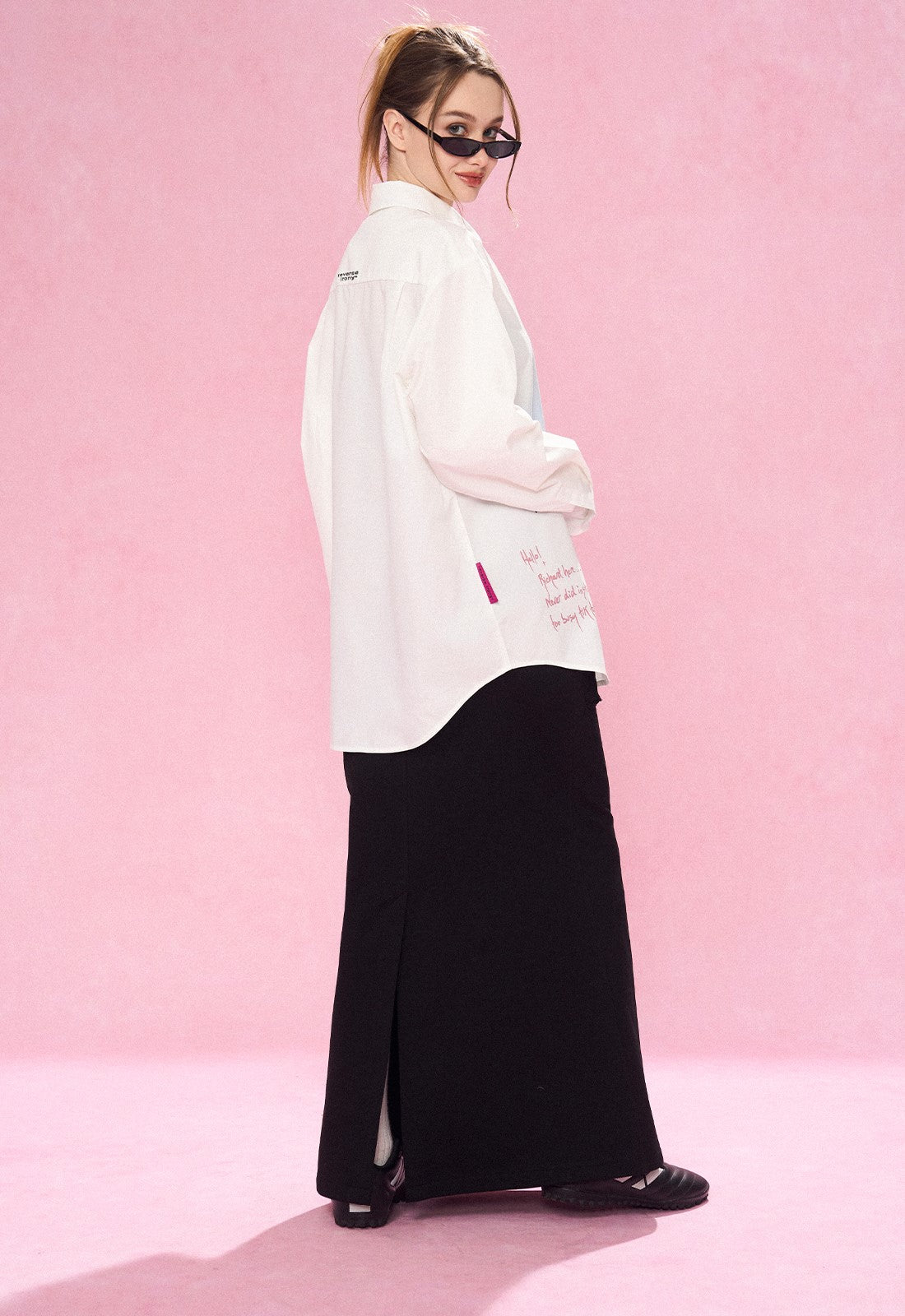 Reverse Irony Long Sleeve Button-Up Portrait Shirt