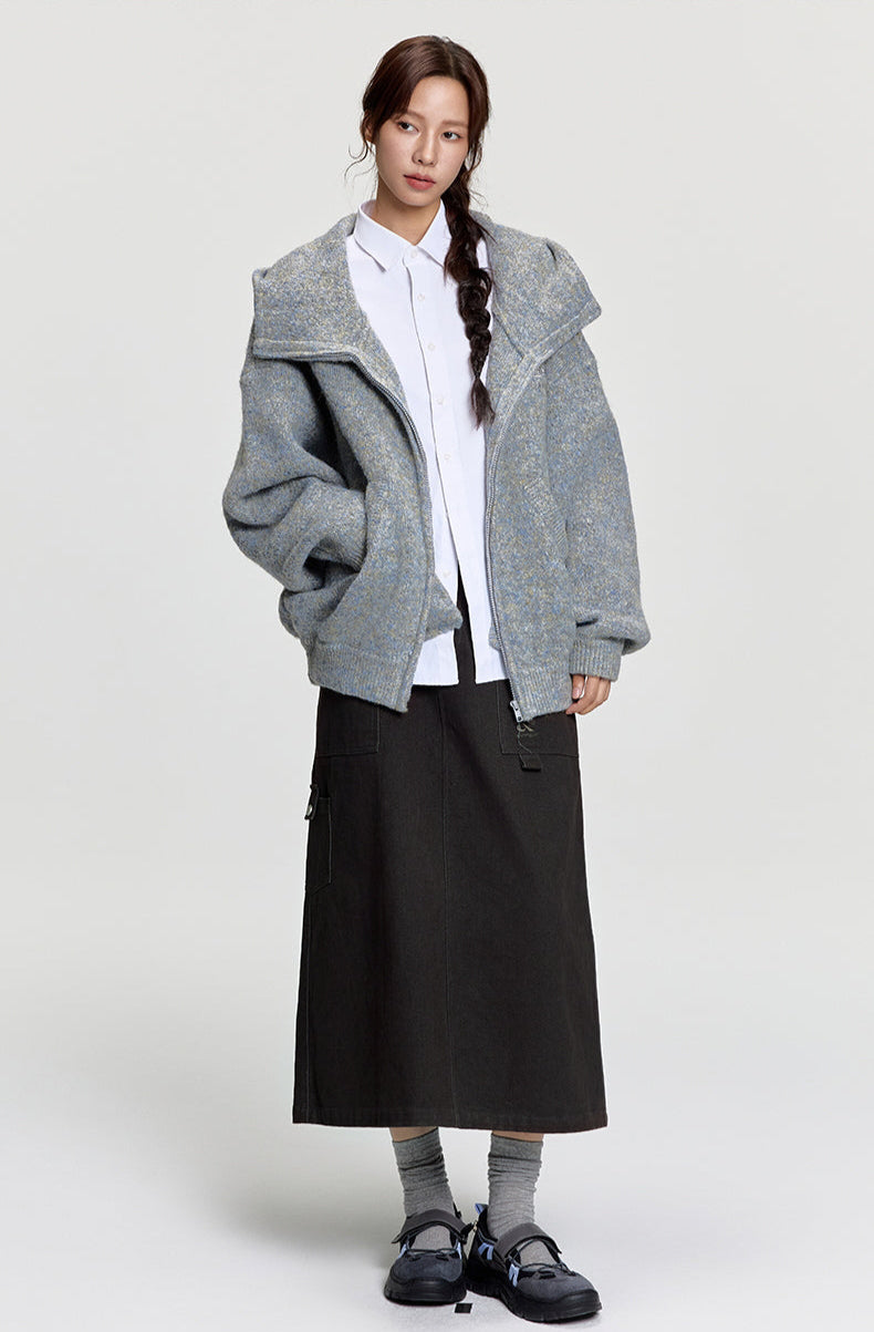 RAPPEYE Double-Zip Hooded Mohair Sweater