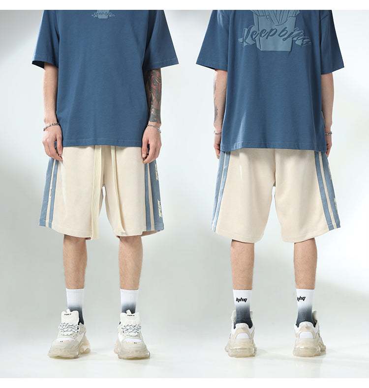 BJHG Velour Wide-Leg Lounge Shorts