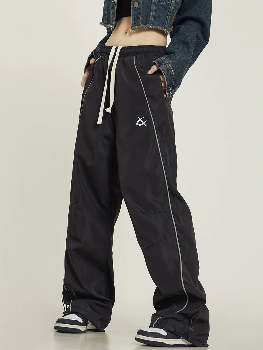 CTB Relaxed Fit Wide-Leg Track Pants