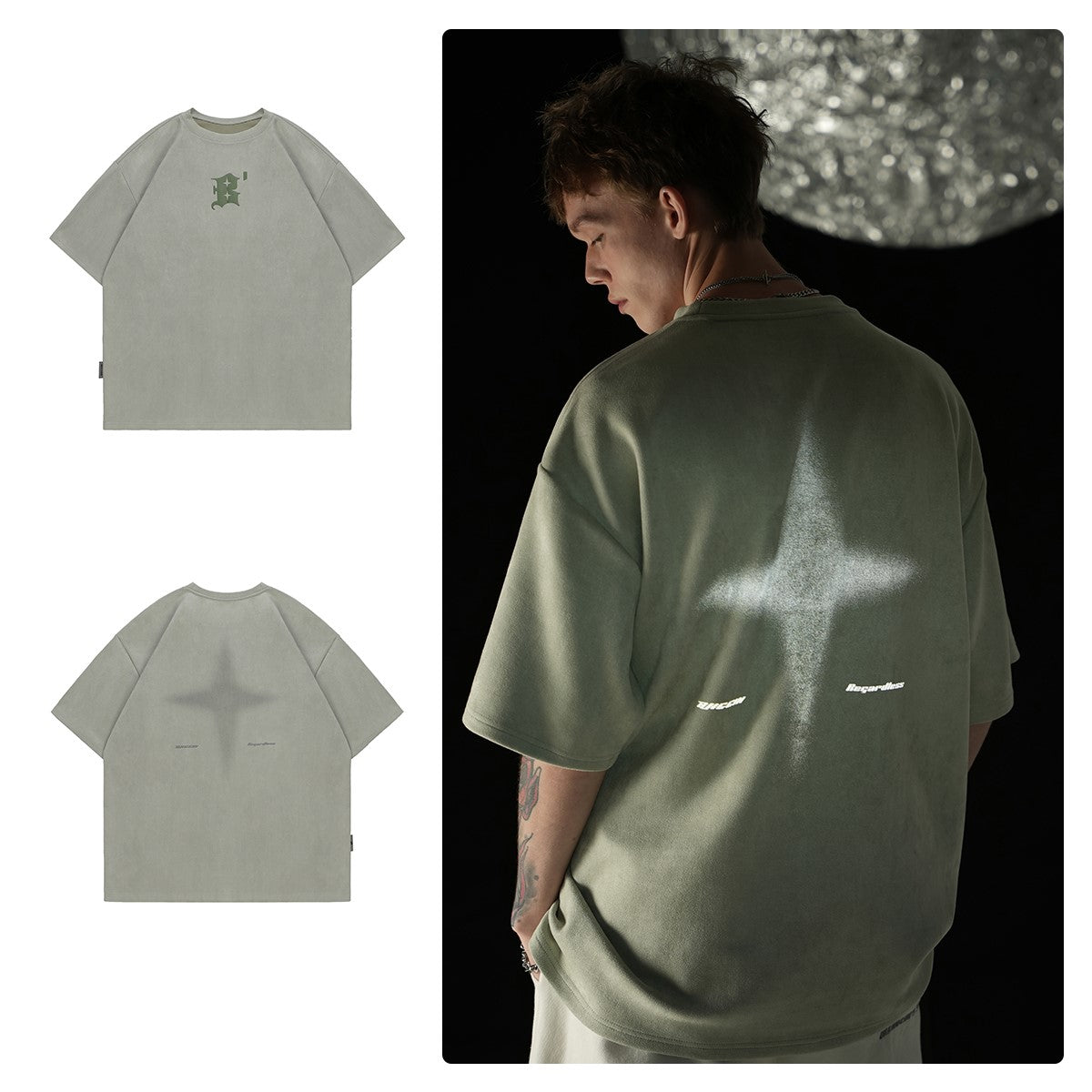 BJHG 3M Reflective Star Spike T-Shirt