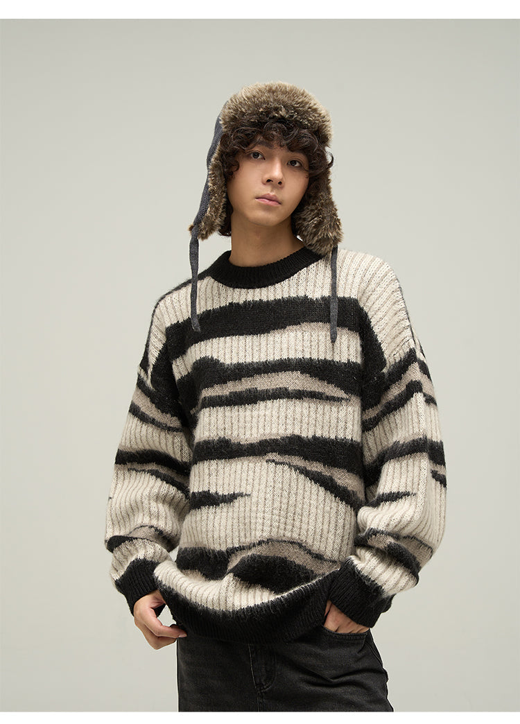 WLNEXT Two-Tone Striped Sweater