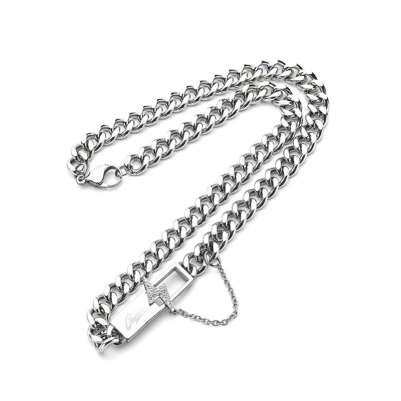 GUUKA 'Lightning Bar' Double Chain Necklace