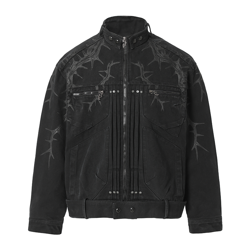 JHYQ Heavyweight Jacket with Embossed Thorn Design