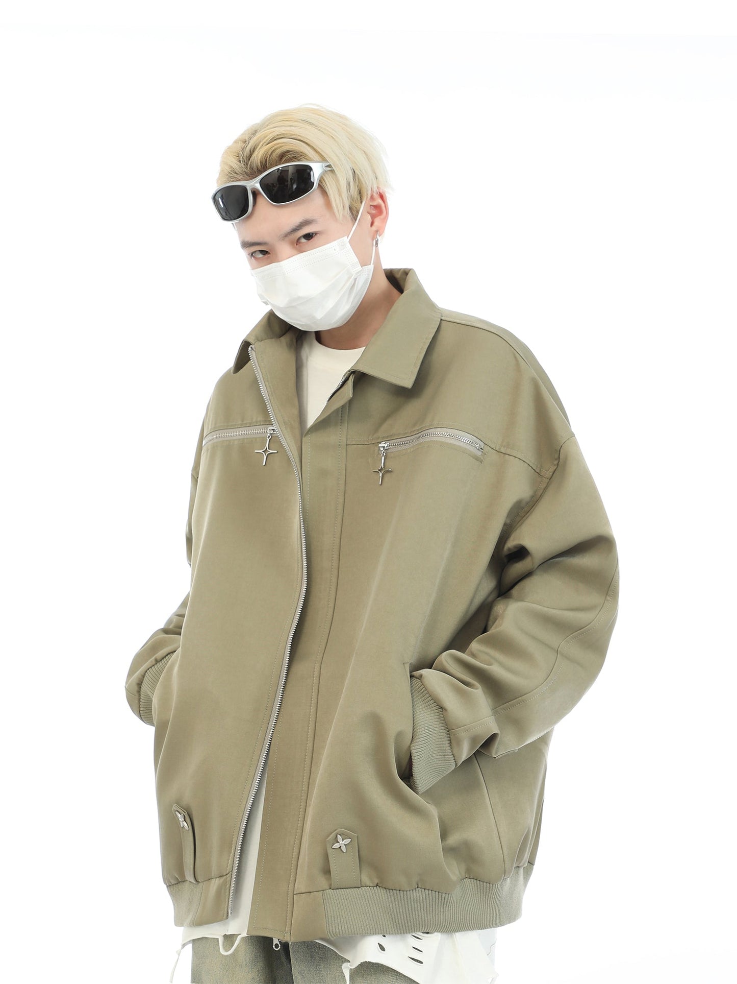 MaxDstr Star Zip-Up Work Jacket