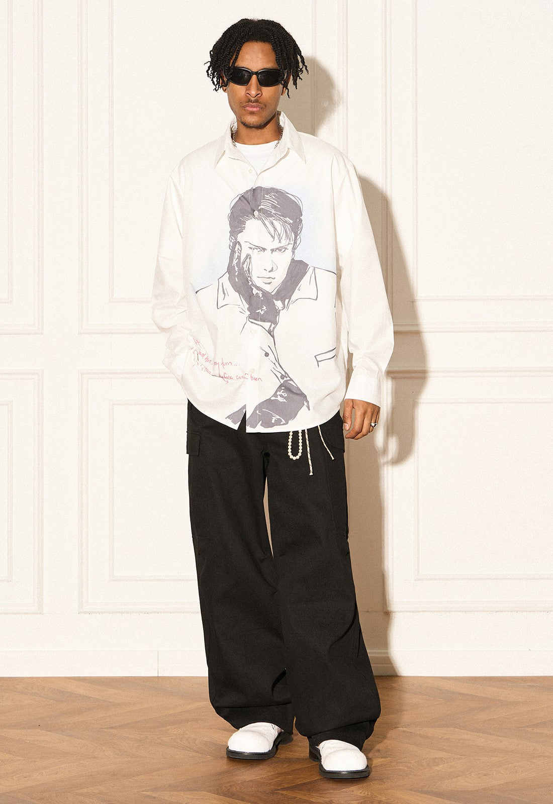 Reverse Irony Long Sleeve Button-Up Portrait Shirt