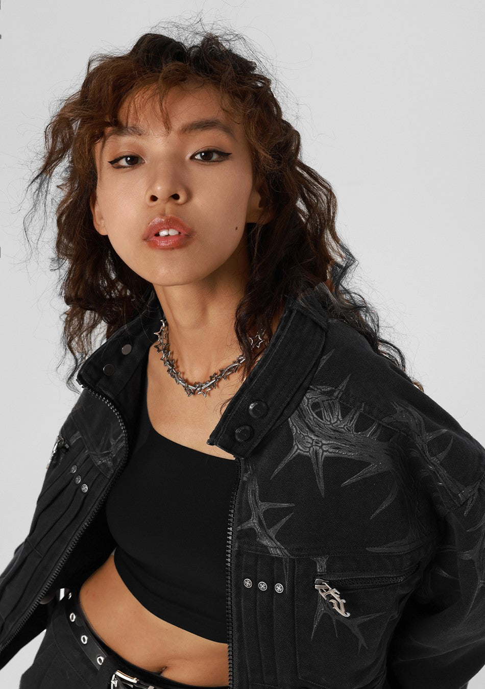 JHYQ Heavyweight Jacket with Embossed Thorn Design