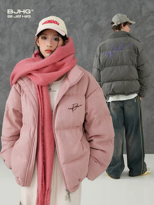 BJHG Plush Suede Puffer Coat