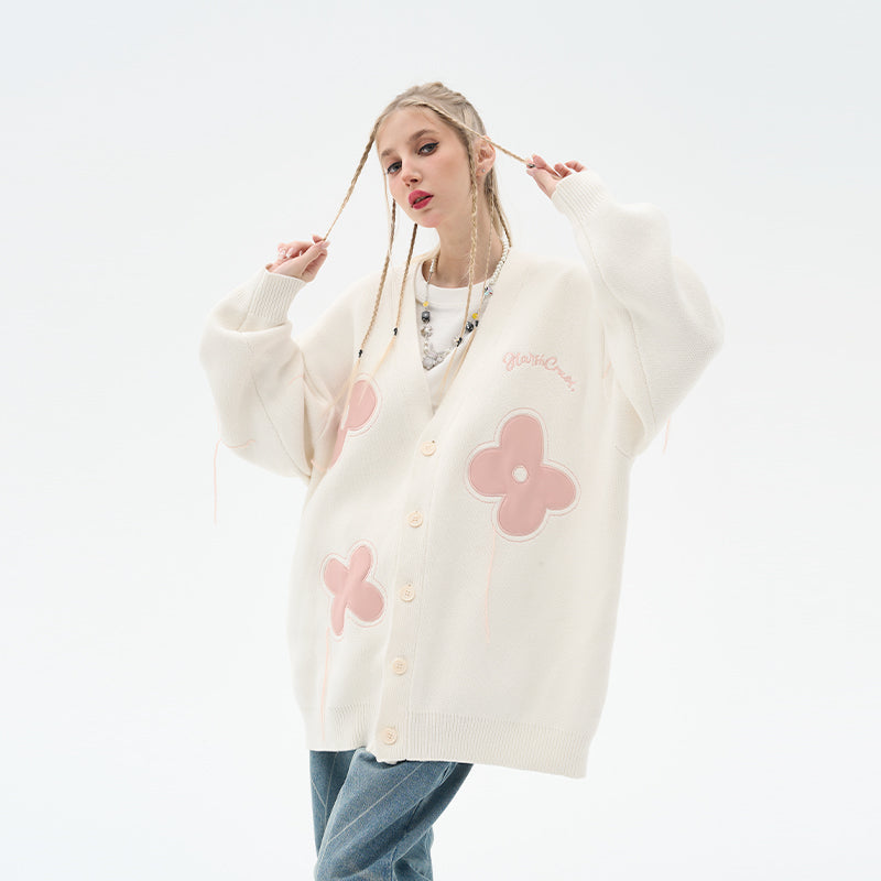 Solitary Flower Tassel Knit Cardigan by HARSH and CRUEL