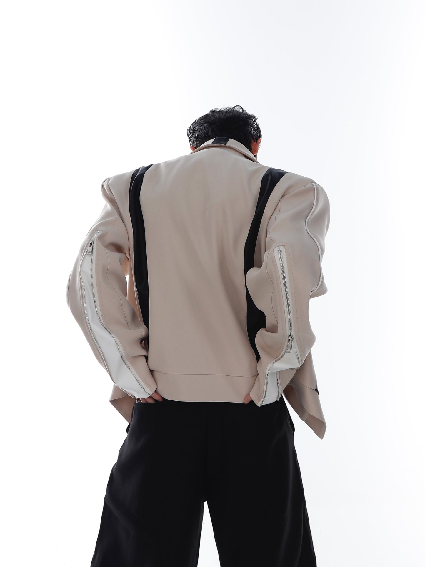 CulturE Contrast-Panel Biker Jacket