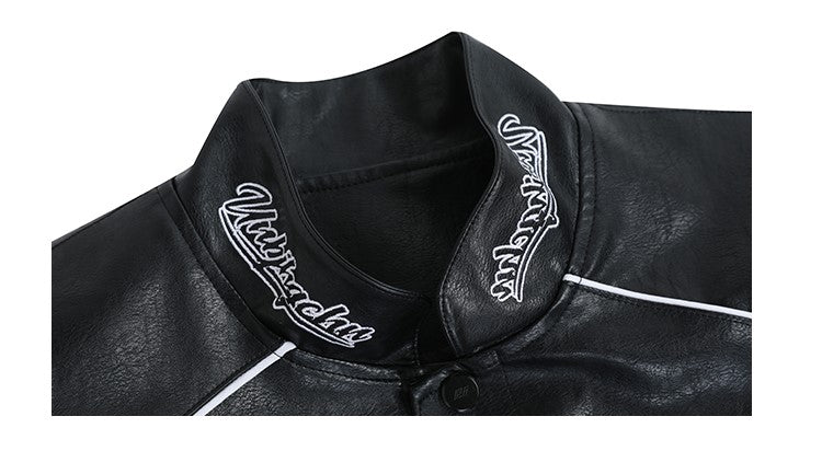 BJHG Distressed Biker Jacket with Patches