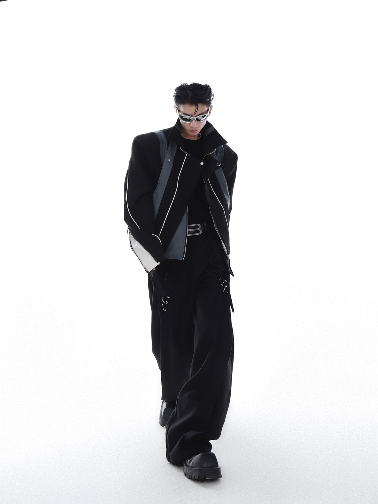 CulturE Contrast-Panel Biker Jacket