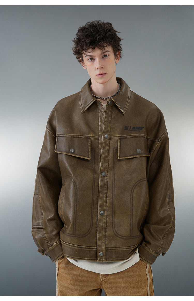 BJHG Classic Retro Motorcycle Jacket