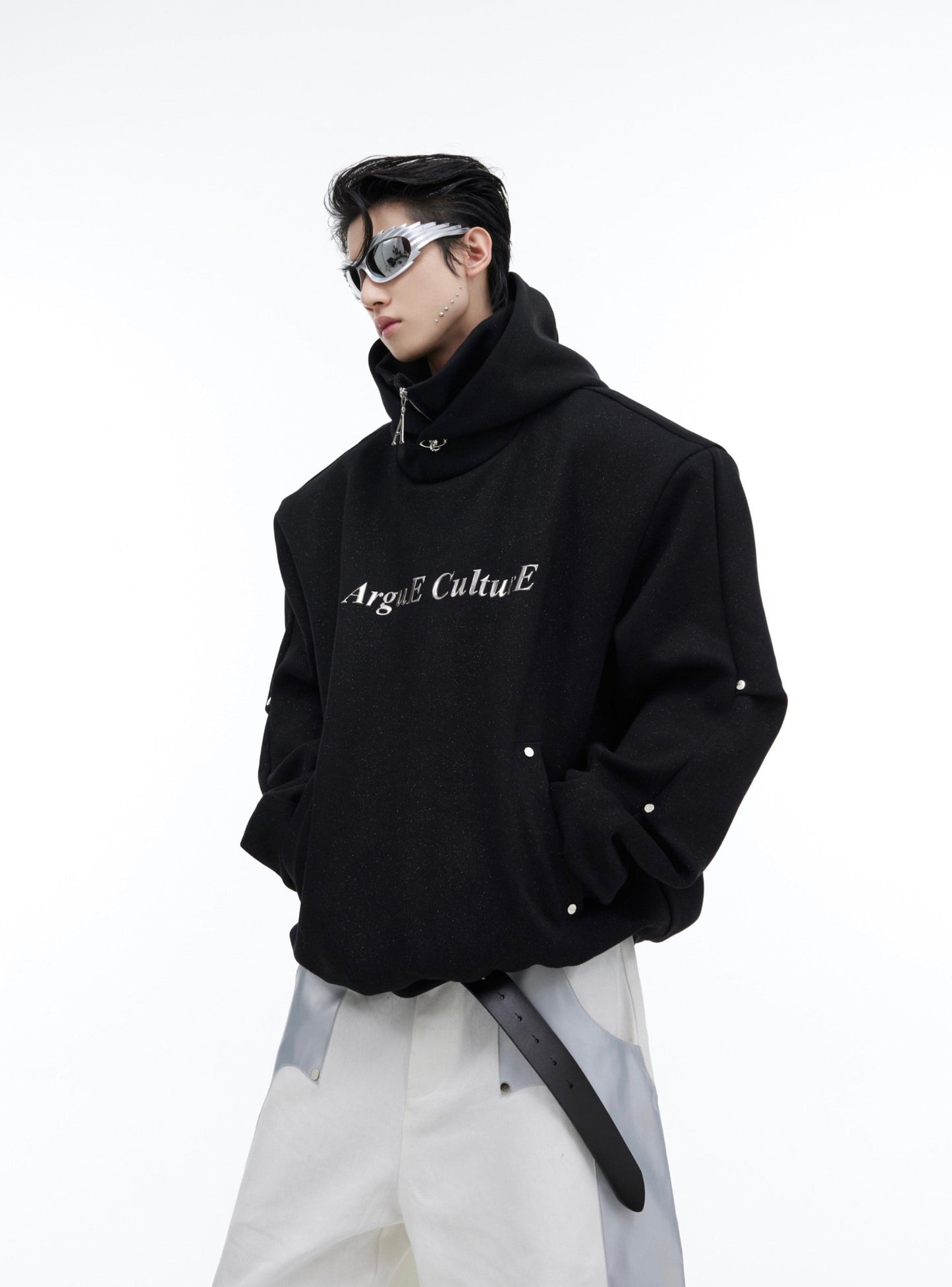 CulturE Logo Hoodie with Silver Stud Accents