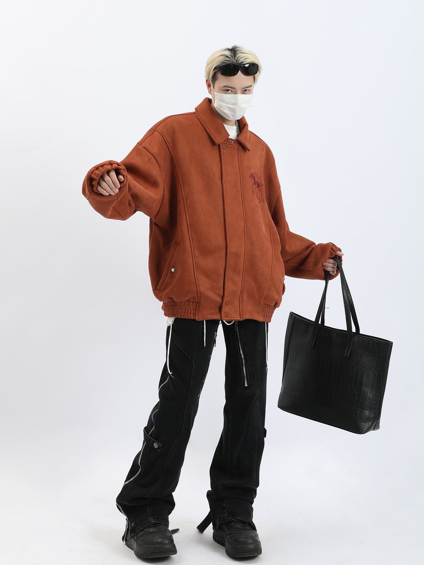 MaxDstr Dual-Slit Zipper Trousers