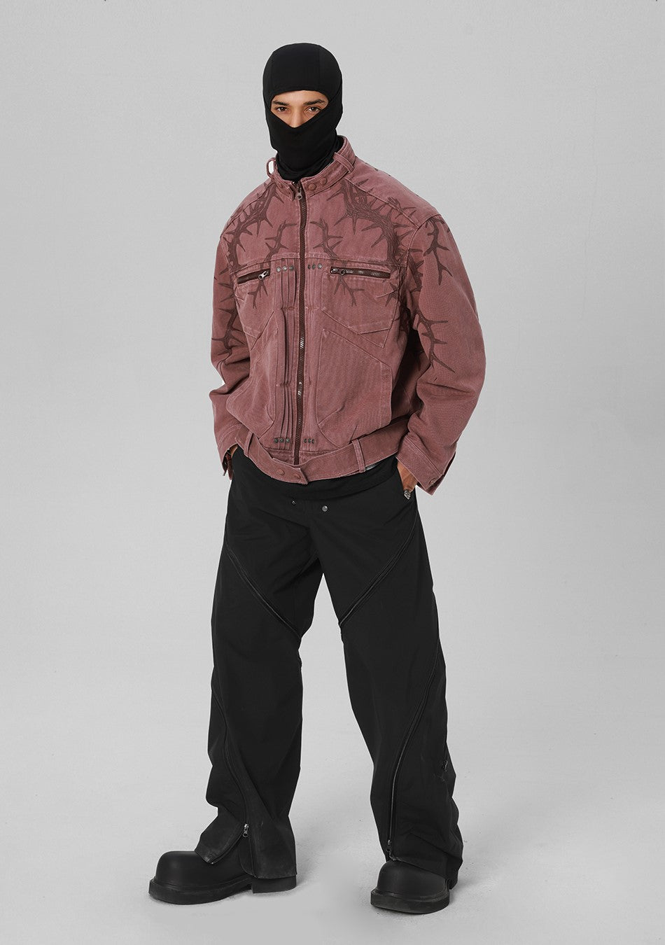 JHYQ Heavyweight Jacket with Embossed Thorn Design