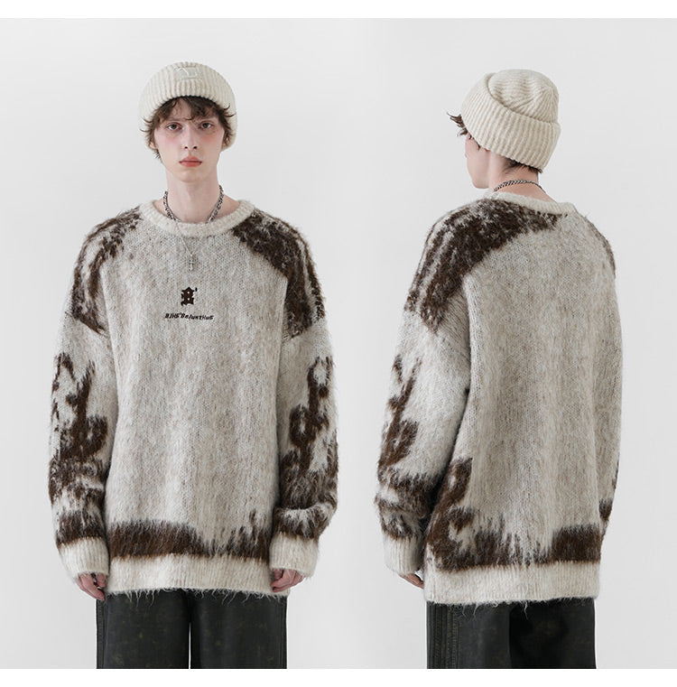 BJHG Textured Jacquard Knit Sweater