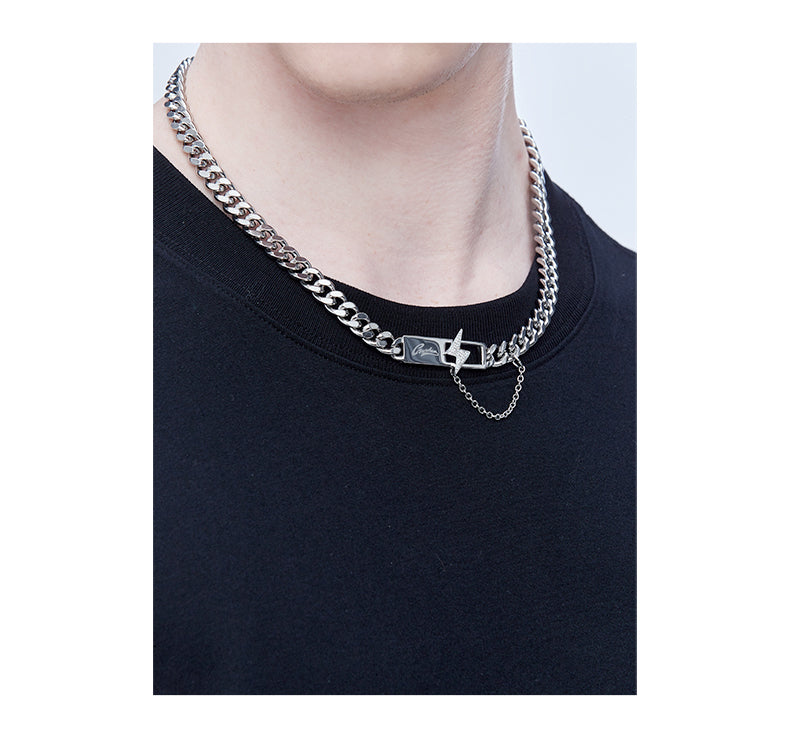 GUUKA 'Lightning Bar' Double Chain Necklace