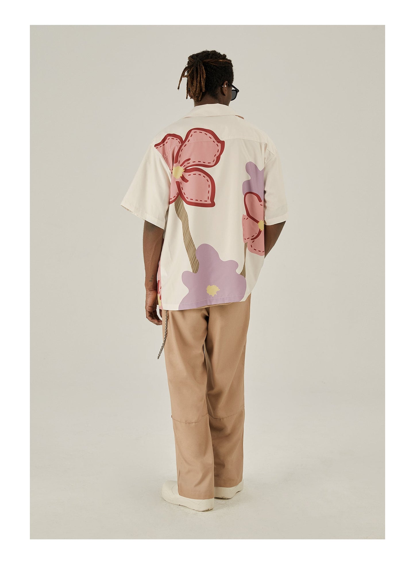 Loose Floral Print Button-Up Shirt - EMPTY REFERENCE