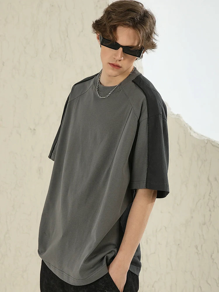 NOSAW Color Block Spliced T-Shirt