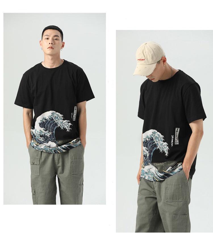 Stylish Great Wave Fitted T-Shirt
