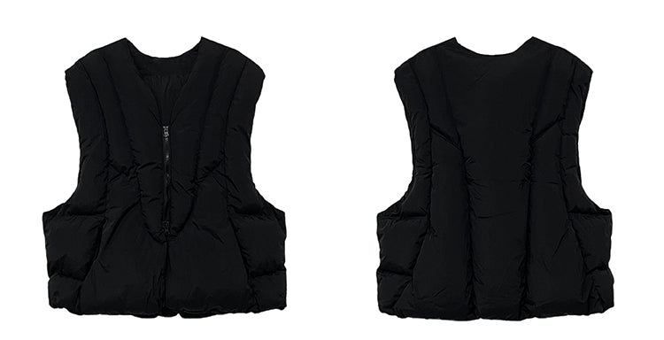 Quilted Panel Puffer Vest