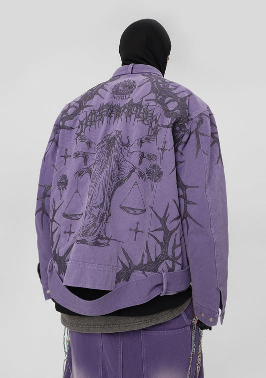 JHYQ Heavyweight Jacket with Embossed Thorn Design
