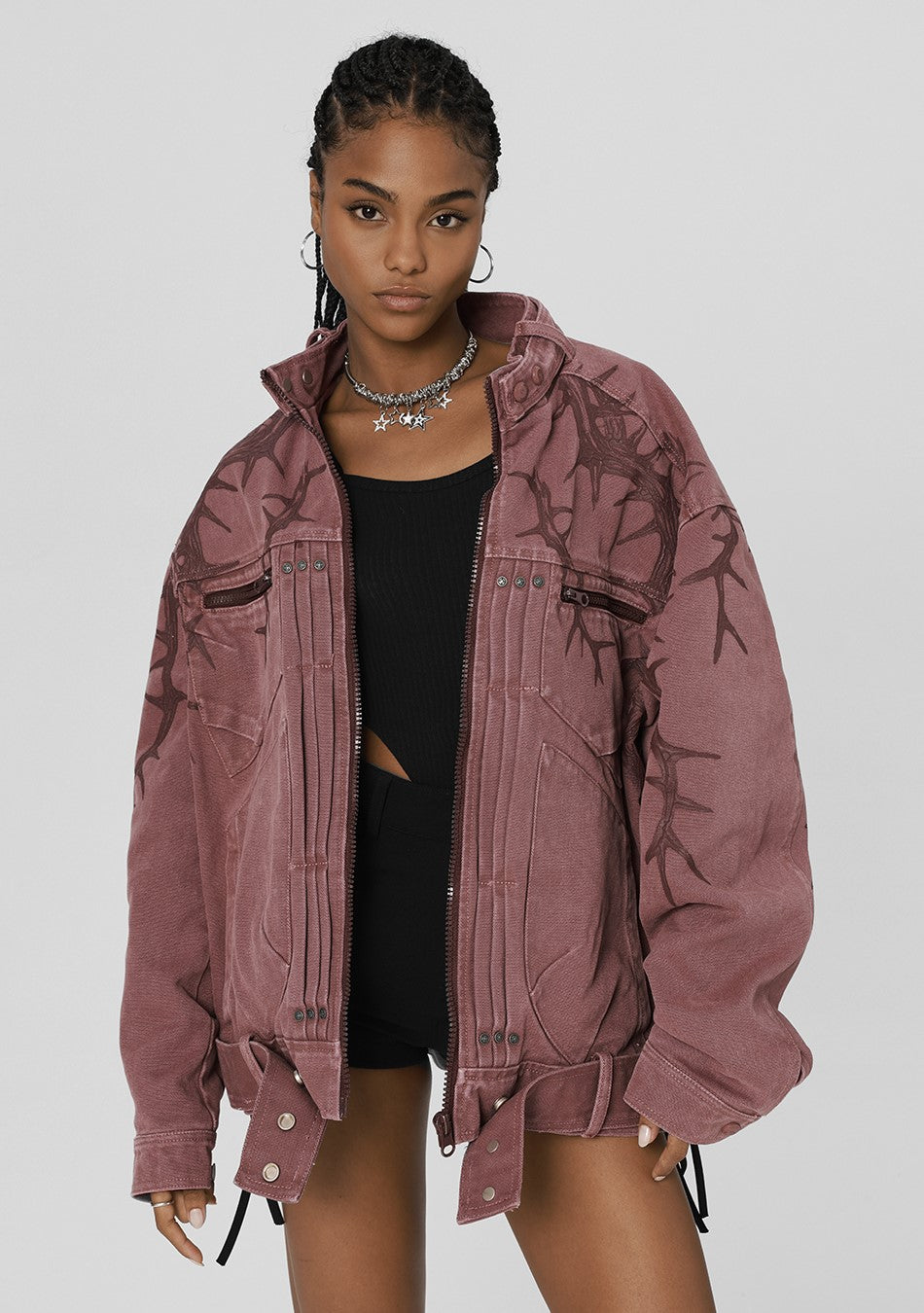 JHYQ Heavyweight Jacket with Embossed Thorn Design