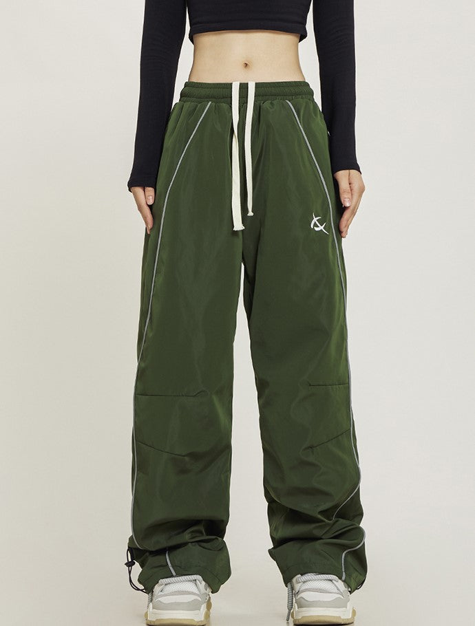 CTB Relaxed Fit Wide-Leg Track Pants