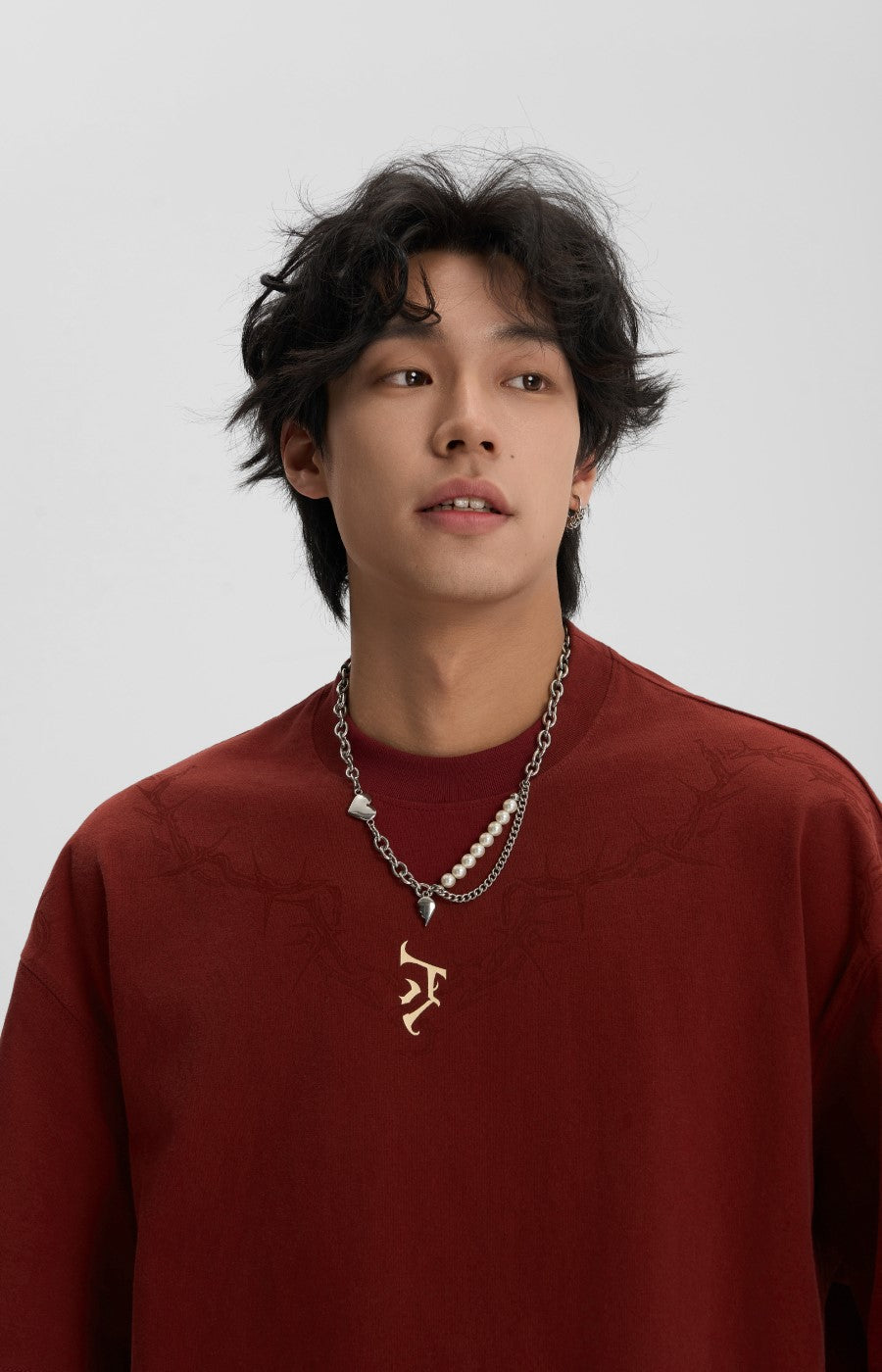 JHYQ Thorn Design Collar T-Shirt