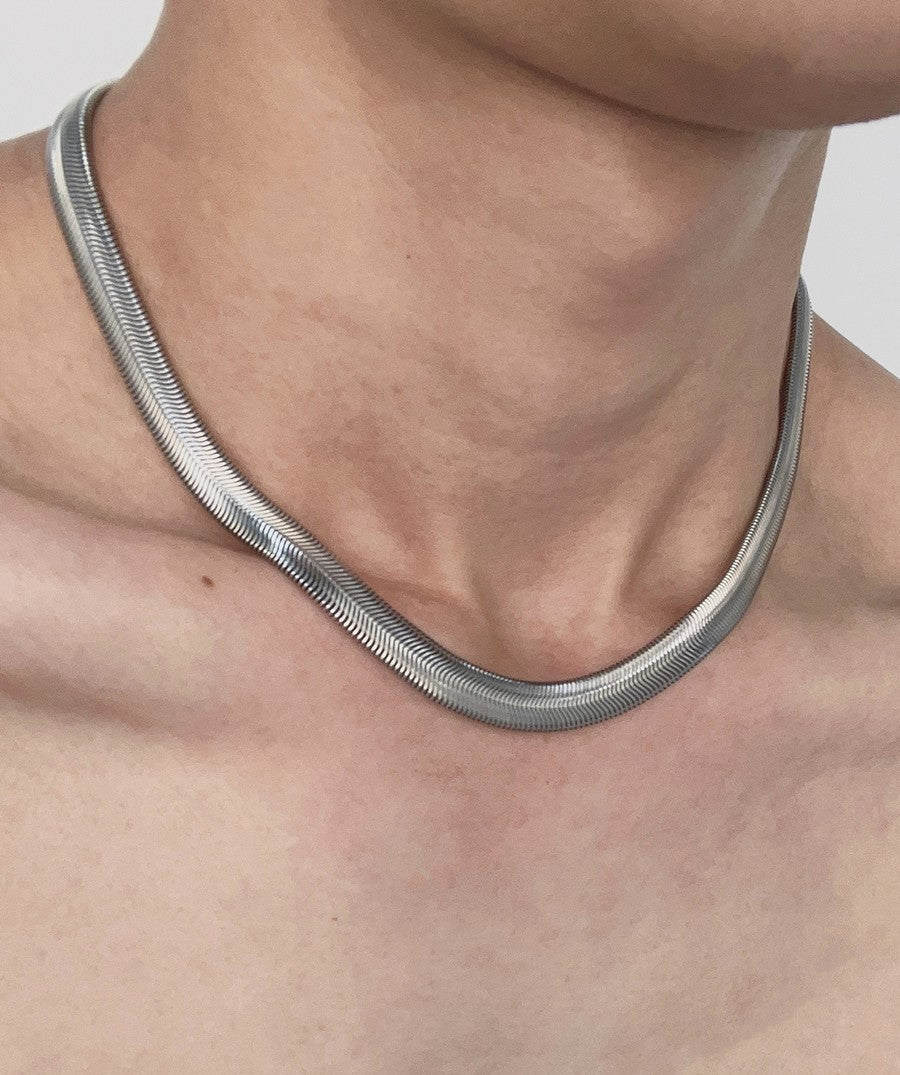 MINBIN Extra-Wide Snake Chain Necklace