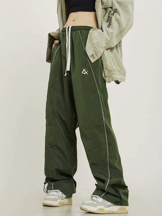 CTB Relaxed Fit Wide-Leg Track Pants