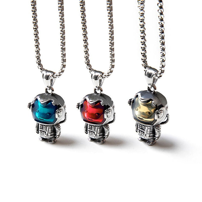 Astrobear Titanium Steel Pendant Necklace for Men and Women