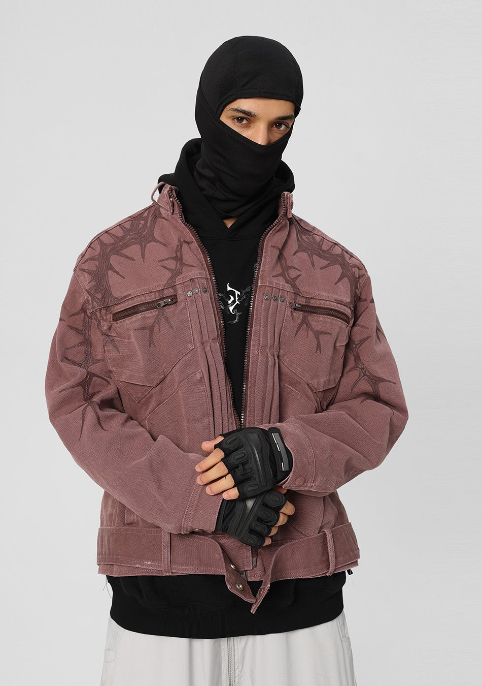 JHYQ Heavyweight Jacket with Embossed Thorn Design