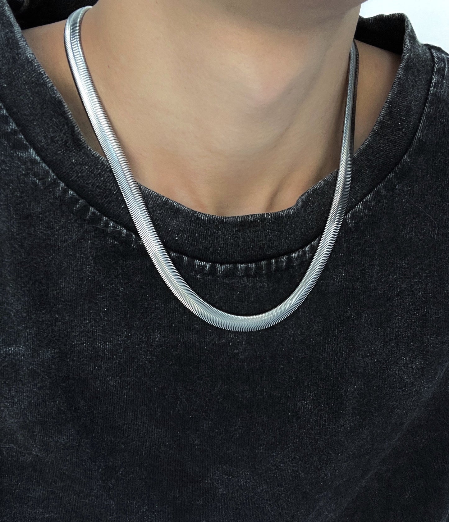 MINBIN Extra-Wide Snake Chain Necklace