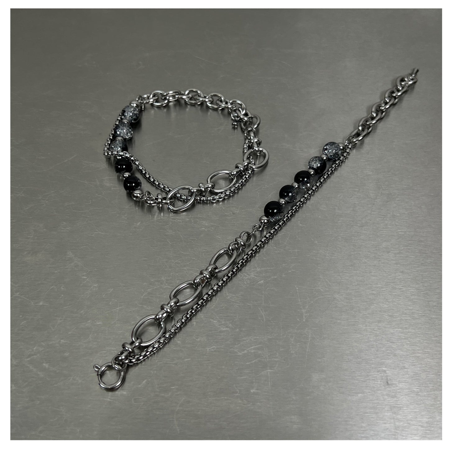 MINBIN Double-Layer Beaded Gemstone Bracelet