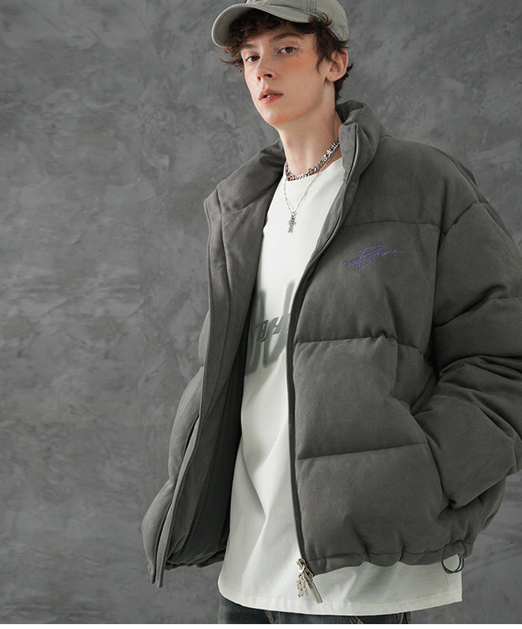BJHG Plush Suede Puffer Coat
