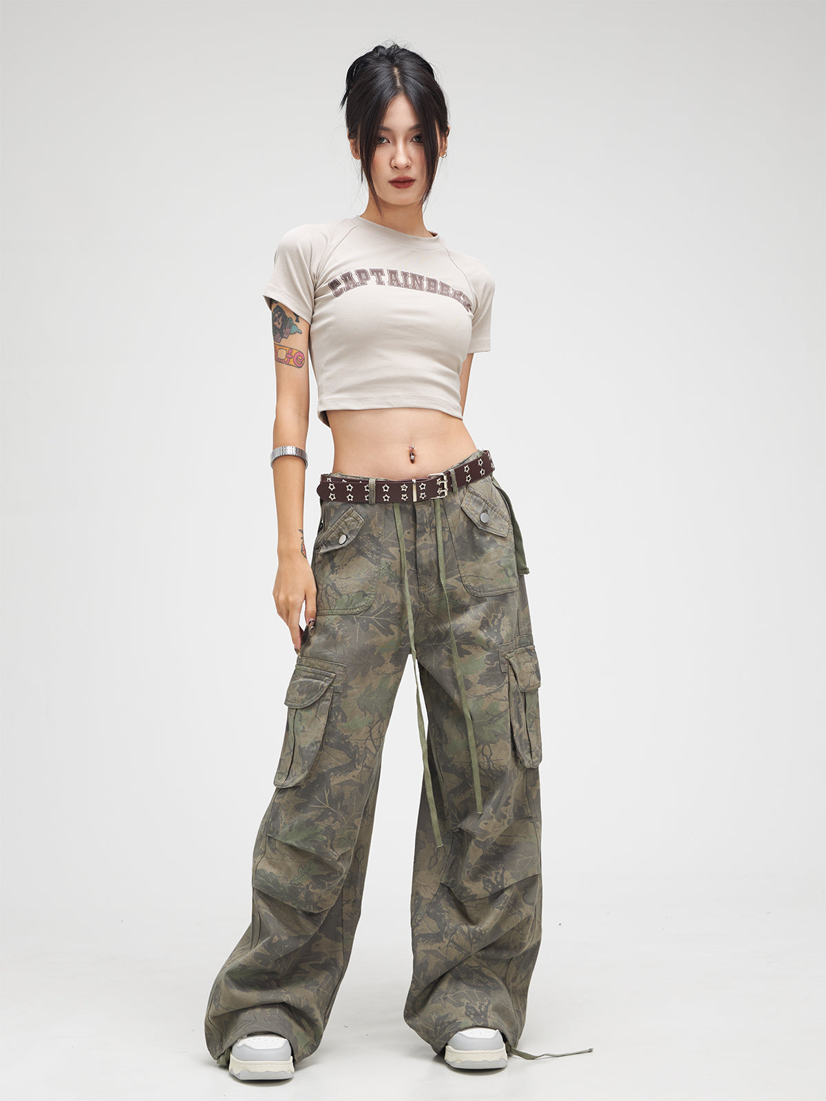 CTB Colorful Fern Print Trousers