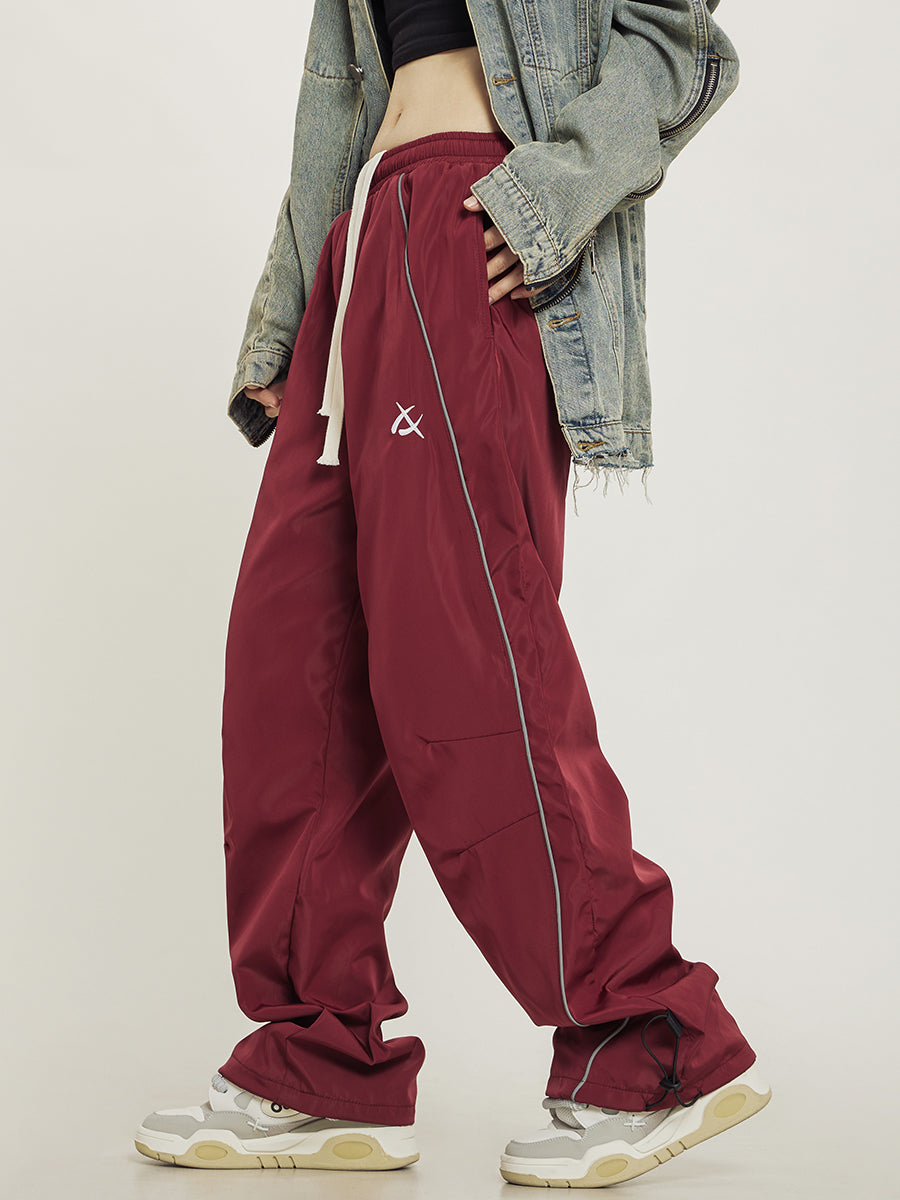 CTB Relaxed Fit Wide-Leg Track Pants