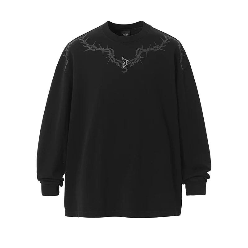 JHYQ Distressed Long Sleeve with Torn Collar