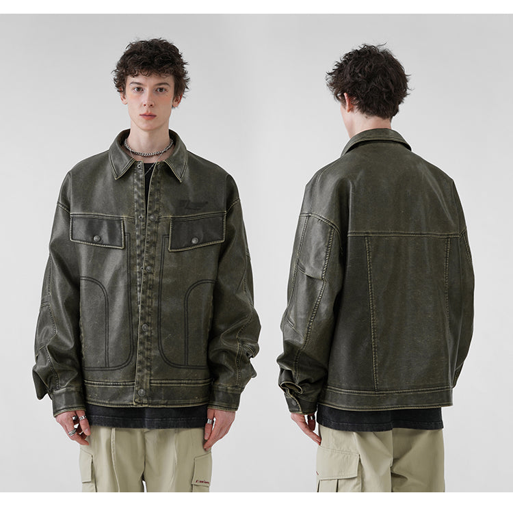 BJHG Classic Retro Motorcycle Jacket