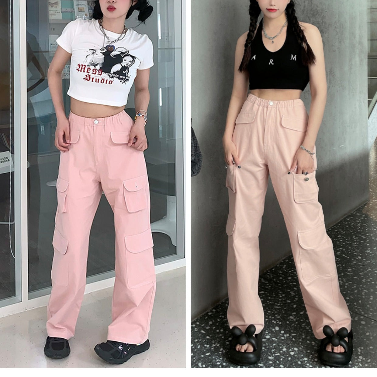 Light-Colored Cargo Pants by King Prince