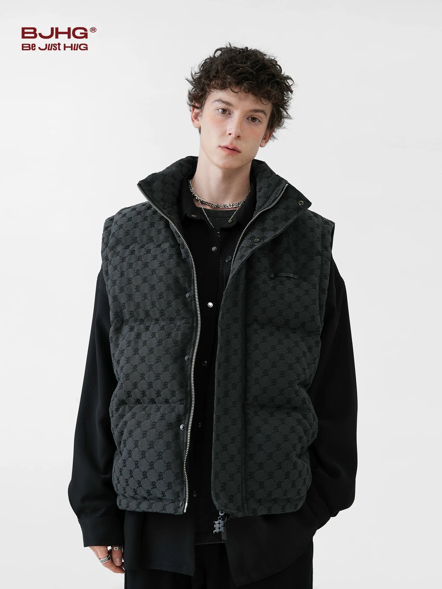 BJHG Monogram Patterned Puffer Vest