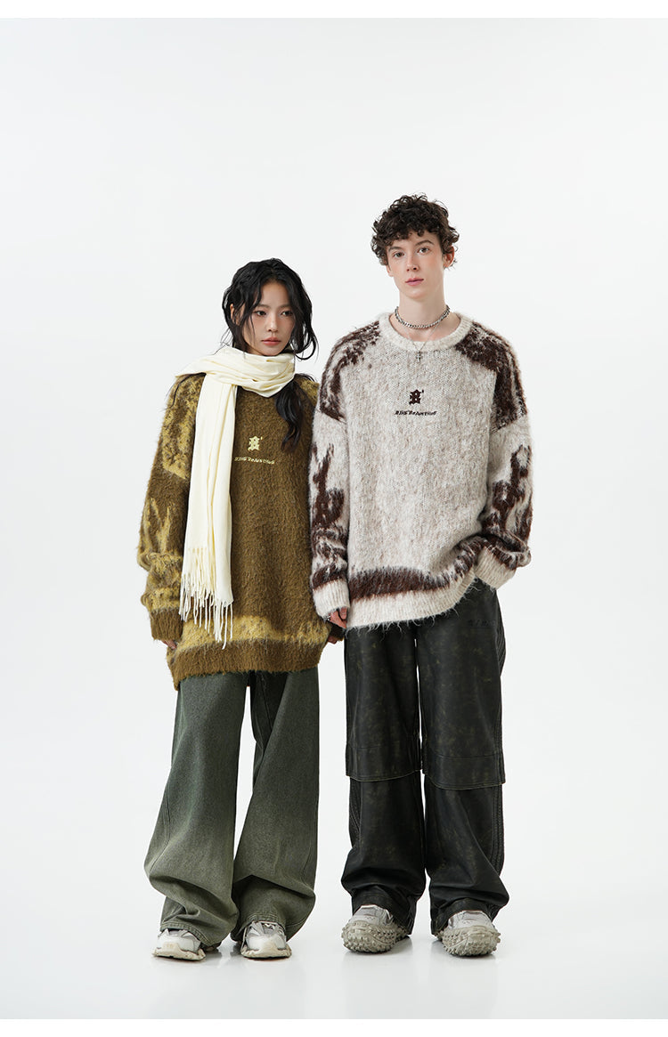 BJHG Textured Jacquard Knit Sweater