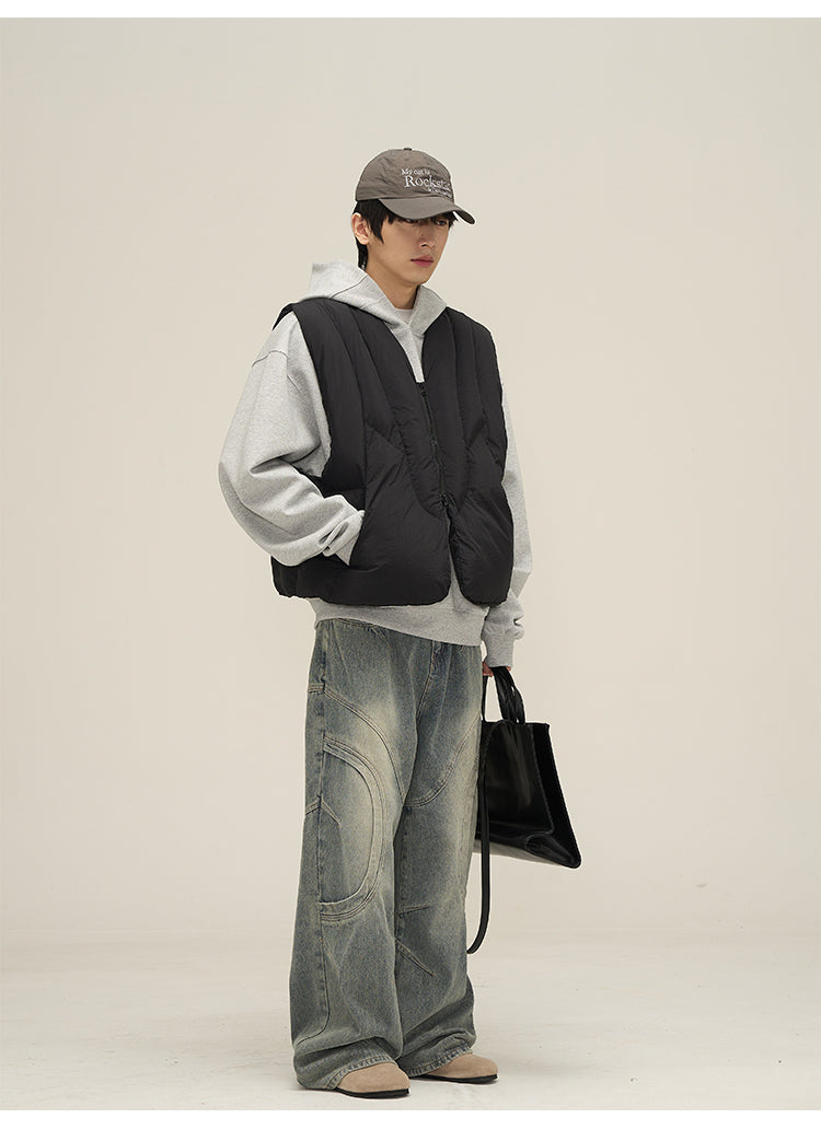 Quilted Panel Puffer Vest