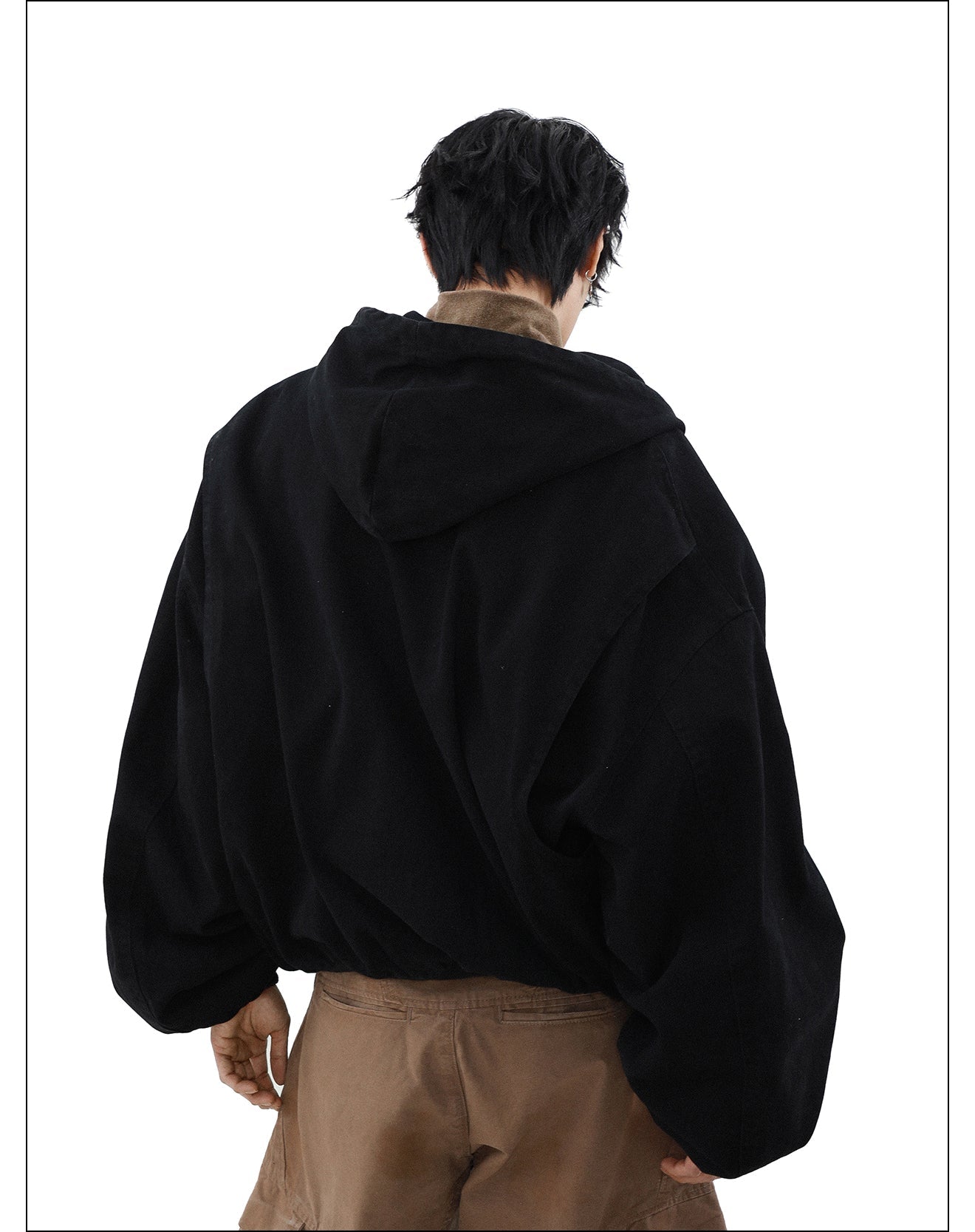 MRNEARLY Vintage-Inspired Embroidered Silhouette Zip-Up Jacket