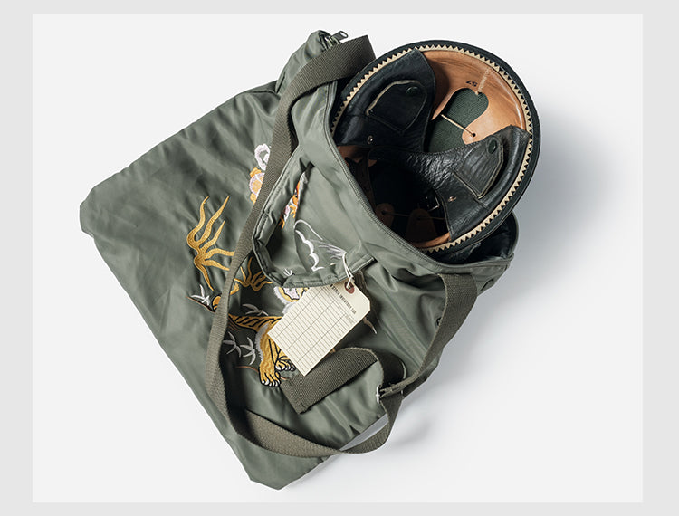 Retro-Inspired 'Yokosuka' Embroidered Nylon Tote