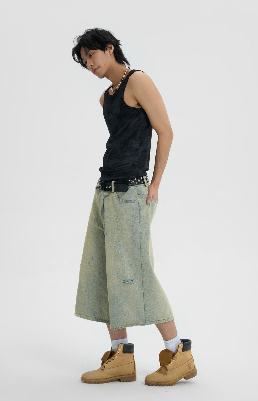 JHYQ Light Wash Capri Denim Shorts